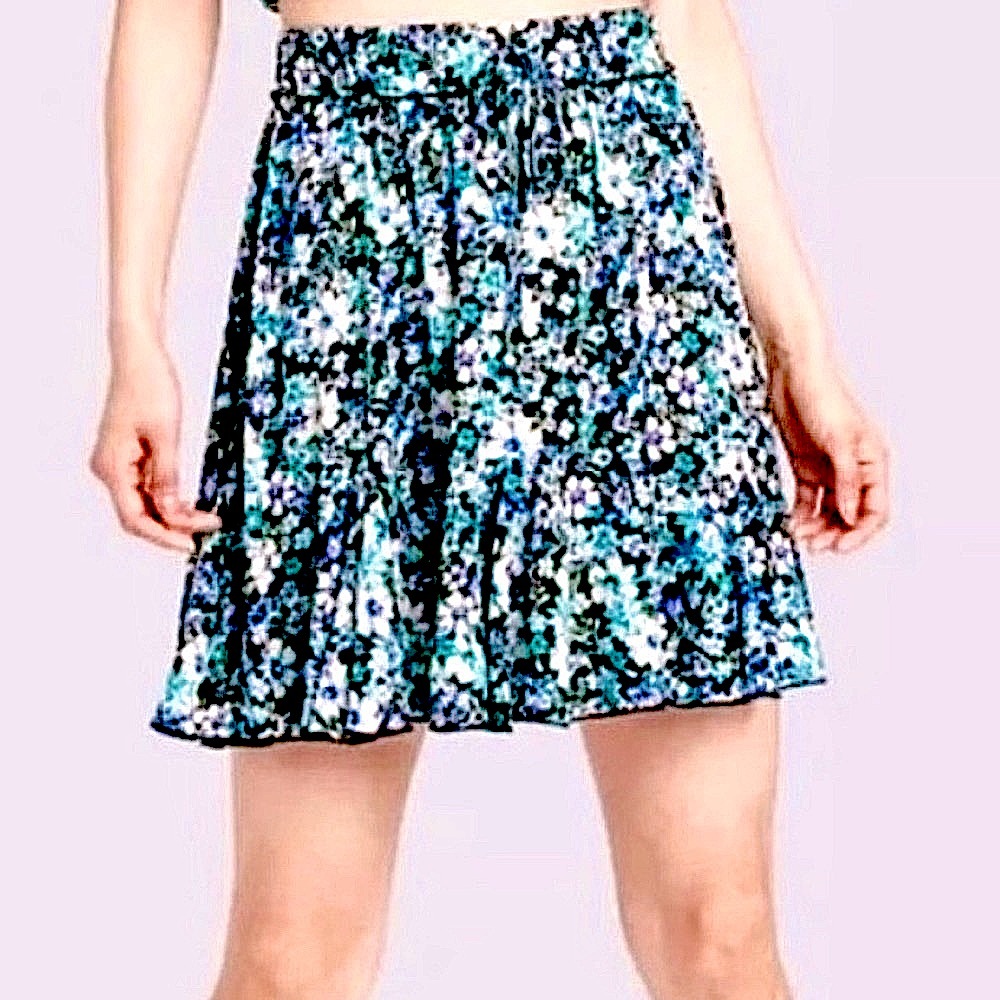 Wild Fable Drawstring Ruffled Floral Skirt - Picture 2 of 3